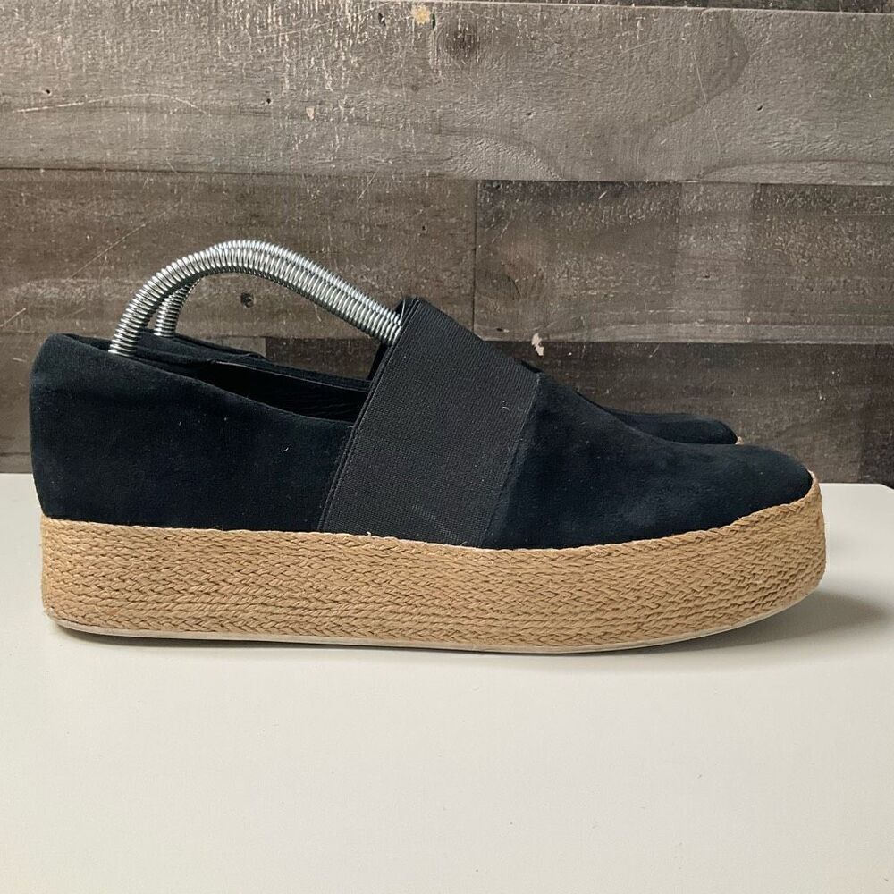 VINCE Womens Black Winford Espadrille Suede Leather Loafers US 11